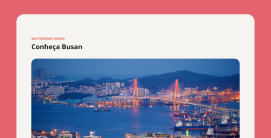 Página de turismo: Página com as principais informações para quem quer viajar para Busan